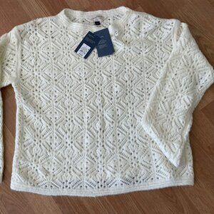 Universal Thread  Womans white/cream open knit sweater NWT size L